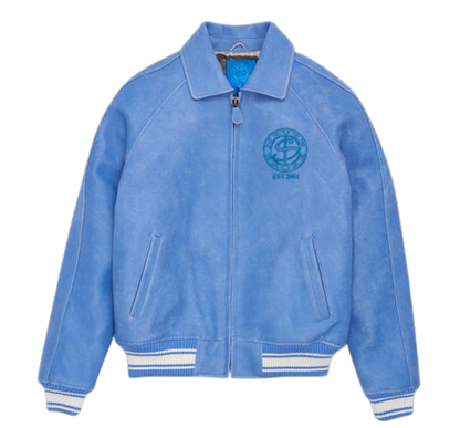 NB Sky-Blue Leather Jacket