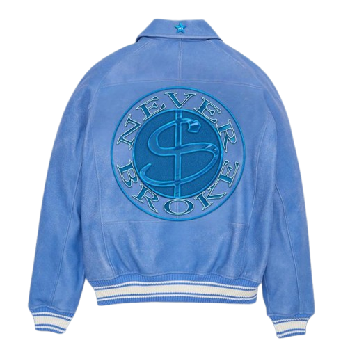 NB Sky-Blue Leather Jacket