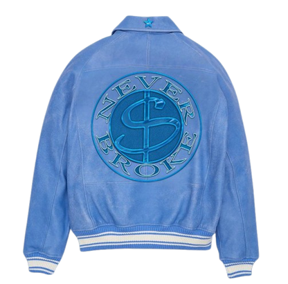 NB Sky-Blue Leather Jacket
